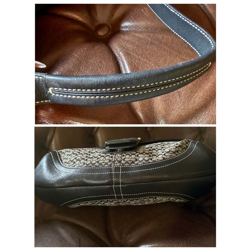 Vintage Coach Soho Signature Buckle Shoulder Bag Black Grey 6808 Y2K - Picture 5 of 14